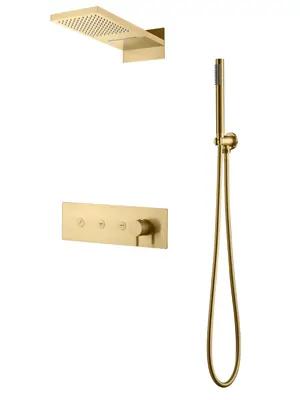 Душевая система Boheme 130-MG встраиваемая, верхний/ручной душ, золото матовое