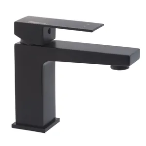 Смеситель для умывальника WasserKRAFT 2003 однозахватный, излив 108мм, черный Soft-touch