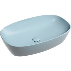 Раковина накладная Ceramicanova 600х380х138 без отв. под смеситель, голубой мат. CN6049ML