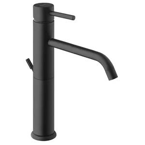 Смеситель для раковины Giulini Hi однозахватный, высокий излив 185мм, черный мат. F6539/SCNO