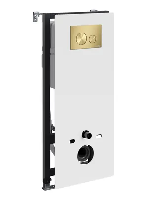 Инсталляция для унитаза WasserKRAFT с клавишей смыва, цвет: золото/белый 20TLT.010.ME.WH.MG02