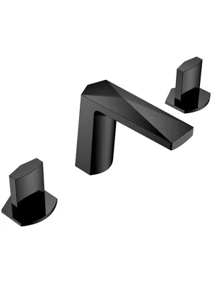 Смеситель Boheme для раковины, на 3 отверстия, двухзахватный, чёрный 150-B-ICE