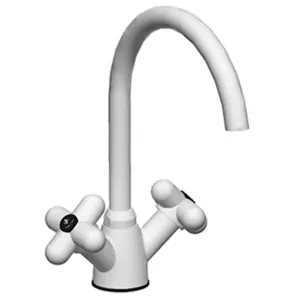 Смеситель для кухни Fantini 60290550F двухзахватный, поворотный излив, белый матовый