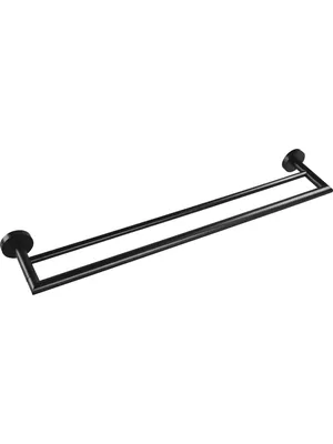Полотенцедержатель двойной Bemeta 104204050 650 мм, настенный, цвет: черный матовый