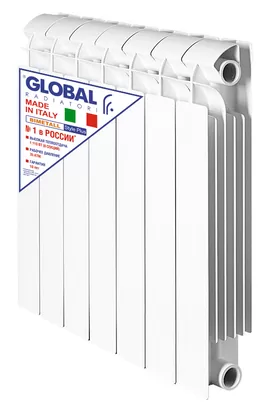 Радиатор биметаллический GLOBAL PLUS 350 ВШГ:425х80х95 140 Ватт