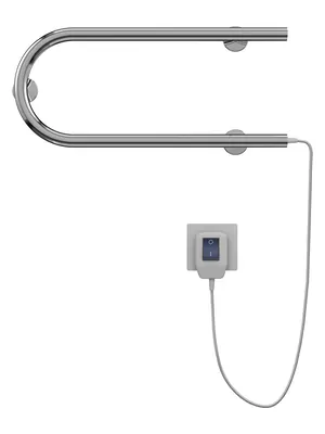 Полотенцесушитель TERMINUS П-образный (ШВ:600х200) электрический, правое подкл., нерж.сталь, 36Вт