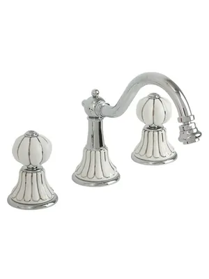 Смеситель для биде Migliore на 3 отв., с д/к, бел. с декором платина/хром ML.OLV-5825.BP.CR