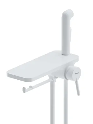 Смеситель DAMIXA встраиваемый, однозахватный с гигиеническим душем и полкой, белый 773500200