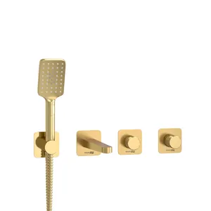 Смеситель для ванны WasserKRAFT A8251.306.308.285.194.201 с лейкой, матовое золото