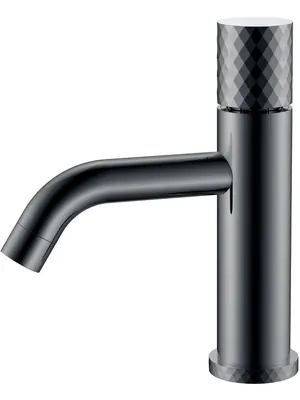 Смеситель Boheme 121-SGM для раковины, на 1 отверстие, однозахват, ручка diamond, графит глянц