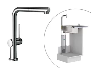 Смеситель Hansgrohe для кухни 270 вытяжной душ, поворотный излив 1jet sBox хром 72809000