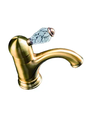 Смеситель Boheme 281-CRST для раковины, на 1 отверстие, однозахватный, золото