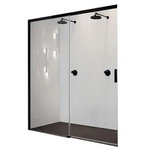 Душевая дверь Novellini 1200х2000 раздвижная, левая, прозрачное/черный OPEPH119S-1H