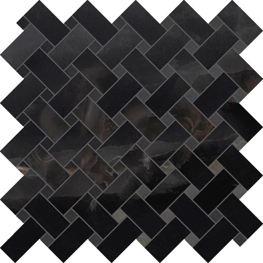 мозаика Tele Di Marmo Onyx Intrecci Black Lappato 30x30