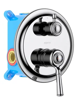 Смеситель для ванны/душа Aquatek AQ1546CR встраиваемый, 2 режима, однозахватный, цвет: хром