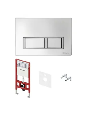 TECE Комплект для установки подвесного унитаза, панель смыва TECE V хром глян. S401201