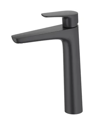 Смеситель для раковины Aquatek AQ1104MB однозахватный, излив 229мм, б/дон. клап., черный мат