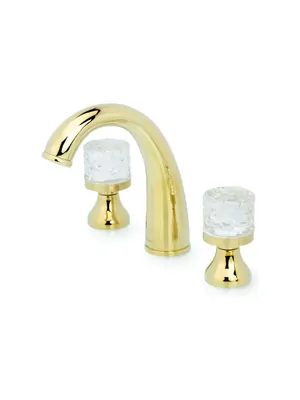 Смеситель Boheme 297-CRST для раковины, на 3 отверстия, двухзахватный, золото