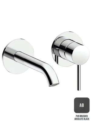 Смеситель для раковины Almar настенный, излив 160-185 с регулируемым углом аэратора, цвет черный брашированны E210054.AB