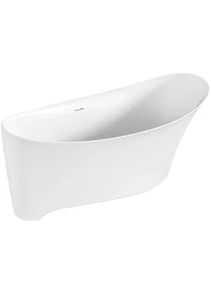 Ванна из литьевого мрамора BAS 1700х800 отдельностоящая, белый глянец ВА00039