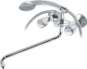 Смеситель для ванны VARION Armaturen 7012 18 2 шаровый перекл., керам. кр., кругл. излив 330мм