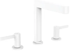 Смеситель Hansgrohe 76034700 для раковины 160, 3 отверстия, слив.клапан Push-Open, мат.белый