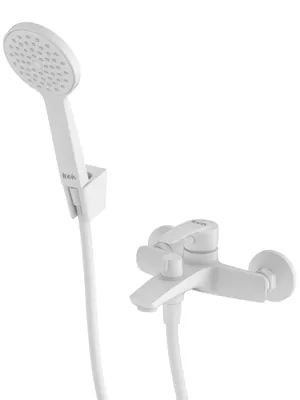 Смеситель Iddis для ванны WT02i02 однозахватный, фиксированный излив 161мм, белый, матовый