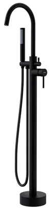 Смеситель для ванны/душа ESKO F1B напольный, однозахватный, с душевым гарнитуром, цвет: черный