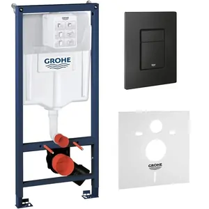Grohe Solido 5в1 Инсталляция для подвесного унитаза с клавишей смыва черный мат. 1000046
