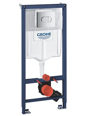 Инсталляция для подвесного унитаза Grohe комплект 3в1, со смывной клавишей, хром 38981000