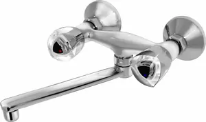 Смеситель для кухни настенный VARION Armaturen 1105 14 2 керам. кран-букса, плоск. излив 220мм