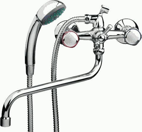Смеситель Ledeme Н09 настенный, для ванны и душа, двухзахватный, с душевой лейкой, хром L2209