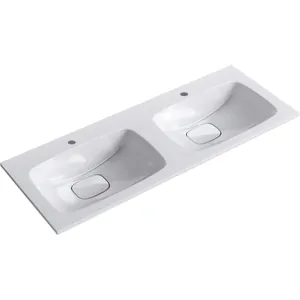 Раковина Aqwella 1200 Duet (1220хх450), 2 чаши, белая Mal.12.04.D