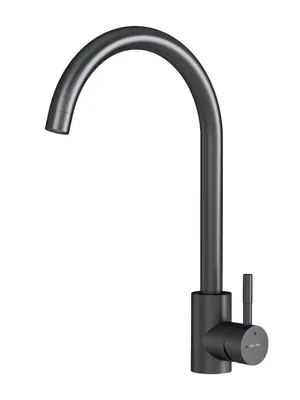 Смеситель для кухни AM.PM F85B07122 однозахватный, C-образный поворотный излив, черный матовый