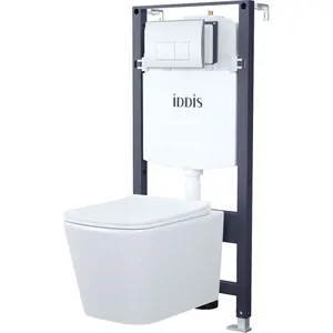 Инсталляция с подвесным унитазом IDDIS сиденье с микролифтом, клавиша смыва BASBI01i73