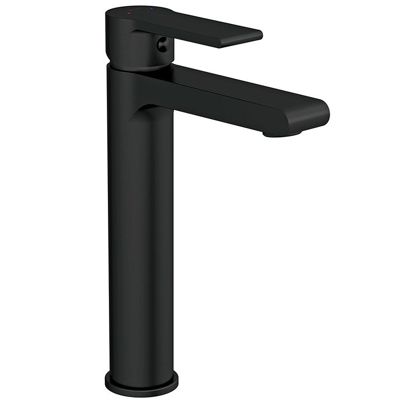 Смеситель для раковины Cersanit BLACK 63111 высокий, донный клапан клик-клак, черный