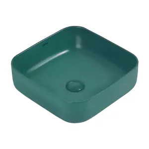 Раковина накладная ABBER 385х385х135 без отв. под смеситель, темно-зеленый мат. AC2211MBG