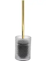 Ёрш для унитаза RIDDER 2166400 напольный, нерж. сталь/стекло, цвет: золото/колба прозрачная