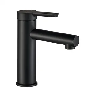 Смеситель для умывальника Swedbe 1010В однорычажный, длина излива 116,2 мм, черный матовый