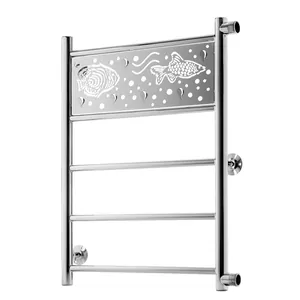 Полотенцесушитель Флагман "" 600х400 нерж. сталь, прямая, боковое подкл.правое, с крючками