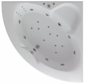 Ванна акриловая Акватек -2 155х155 гидромассаж плоская гамма хром,ПН управл,фронт.панель,карк