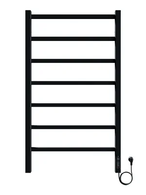 Полотенцесушитель электрический toHit 7 (500х900мм) 115Вт, нерж.сталь, кноп.панель, черный мат