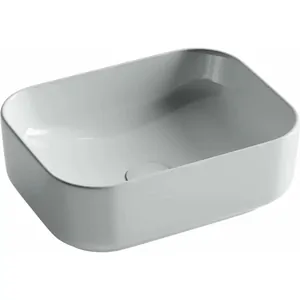 Раковина накладная Ceramicanova 400х305х140 прямоугольная, перелив, белый CN5042