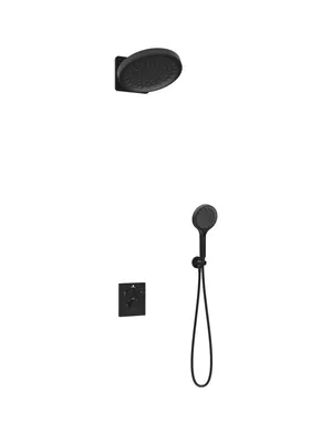 Душевая система Vincea встраиваемая,термостат.,верхний и ручной душ,черный VSFW-3I21MT3MB