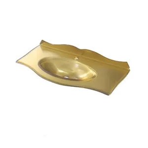 Раковина для тумбы Caprigo 90 (940х460х15) стеклянная с бортиком, золото OW15-11013-(G)