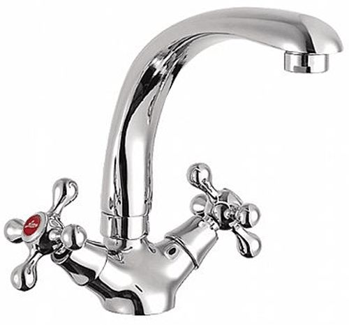 Смеситель Ledeme Н08 для кухни, поворотный излив, двухзахватный, хром L4408