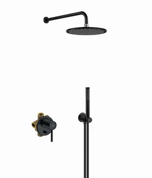 Встраиваемая душевая система KLUDI 7in1 со смесителем, черный матовый 387363976