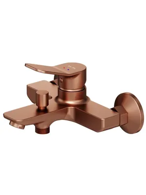 Смеситель AM.PM F85A10044 для ванны/душа, настенный, однозахватный, фикс. излив розовое золото