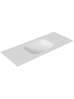 Мебельная раковина Kupala (1200х490х100) белая матовая, искусственный камень, накладка на слив в комплекте WBVO1200