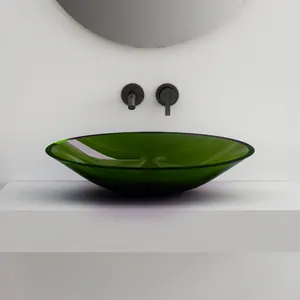 Раковина накладная ABBER 535x425x150 овальная, зеленая AT2812Emerald